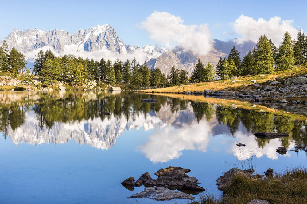 paysage avec des montagnes